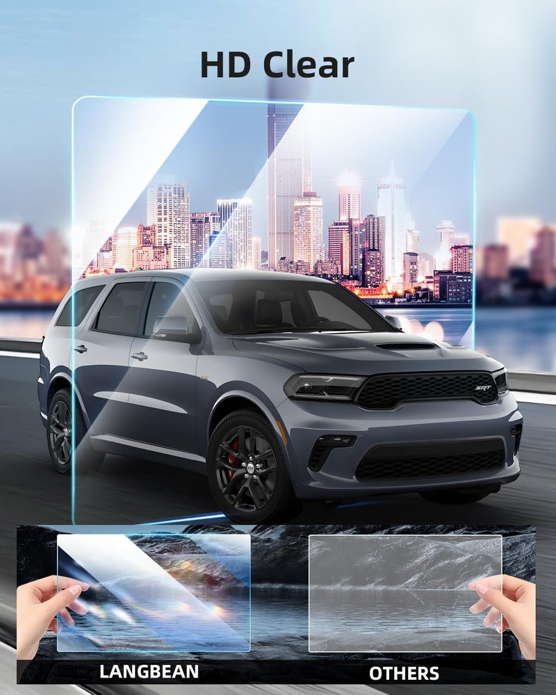 LANGBEAN 10.1-Inch Screen Protector for 2021-2025 Grand Cherokee L (Limited/Summit/Overland/Summit Reserve) Infotainment Touchscreen, 9H Tempered Glass Anti-Fingerprint 2025 Grand Cherokee Accessories(HD) - Image 4